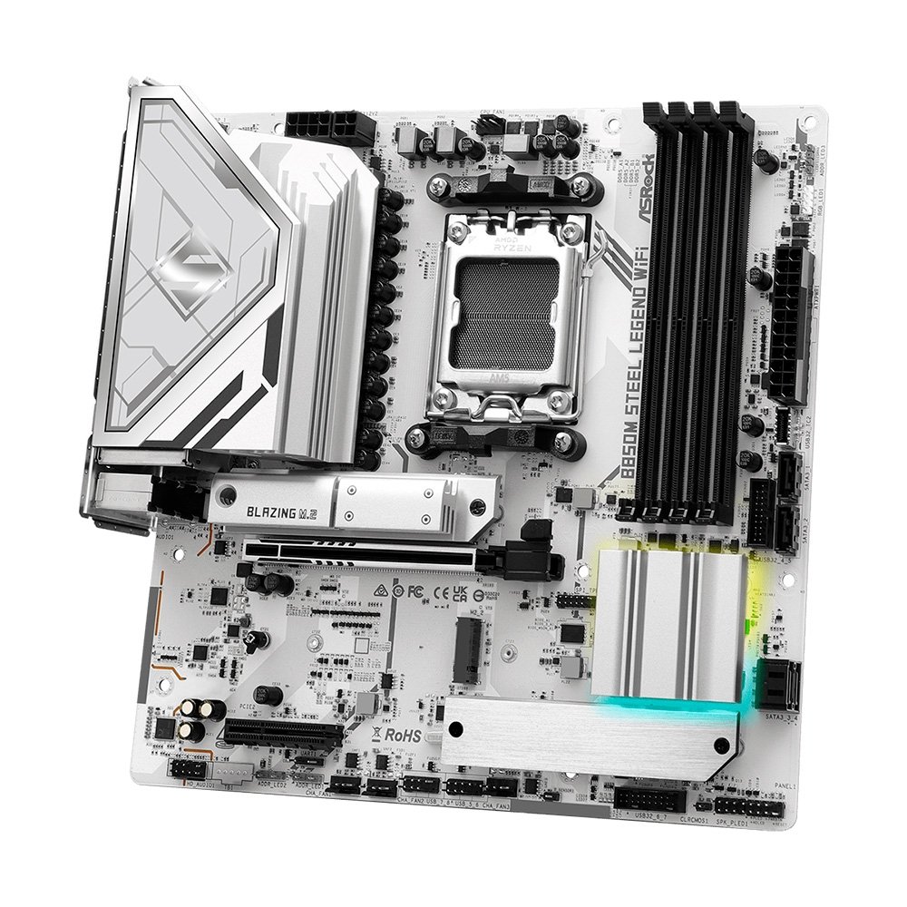 Placa-Mãe ASRock B850M Steel Legend WiFi, Ryzen AM5 B850, Micro ATX, DDR5 - 90-MXBS20-A0UAYZ - view 3