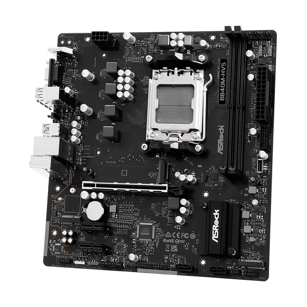 Placa-Mãe ASRock B840M-HVS, Ryzen AM5 B840, Micro ATX, DDR5 - 90-MXBSQ0-A0UAYZ Placa-Mãe ASRock B840M-HVS, Ryzen AM5 B840, Micro ATX, DDR5 - 90-MXBSQ0-A0UAYZ