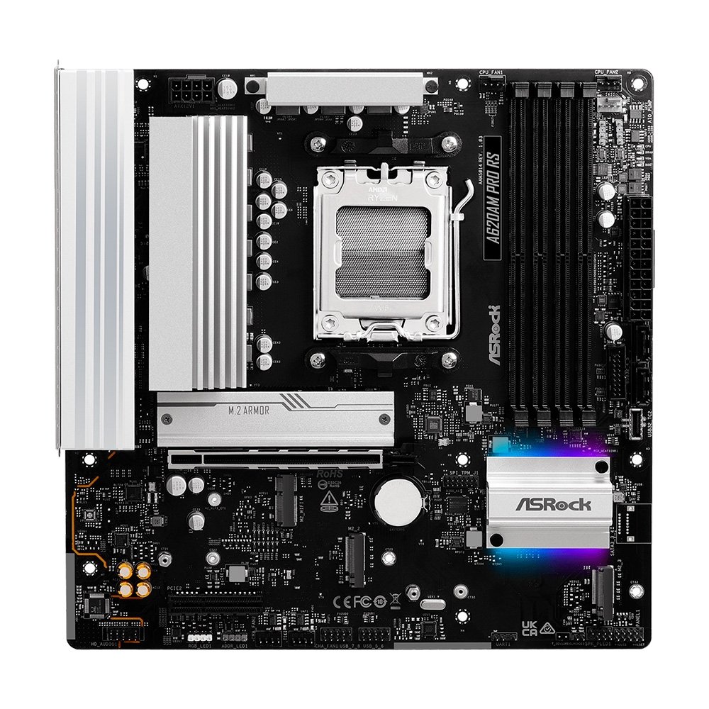 Imagem 2 de 5 do produto Placa-Mãe ASRock A620AM Pro RS, Ryzen AM5 A620A, Micro ATX , DDR5 - 90-MXBSV0-A0UAYZ