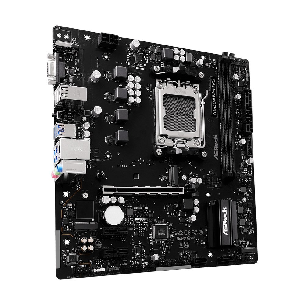 Imagem 2 de 4 do produto Placa-Mãe ASRock A620AM-HVS, Ryzen AM5 A620A, Micro ATX, DDR5 - 90-MXBSR0-A0UAYZ