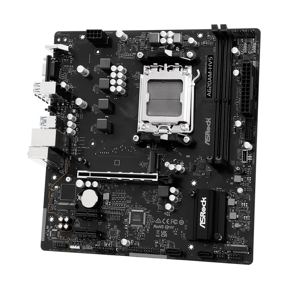 Imagem 3 de 4 do produto Placa-Mãe ASRock A620AM-HVS, Ryzen AM5 A620A, Micro ATX, DDR5 - 90-MXBSR0-A0UAYZ