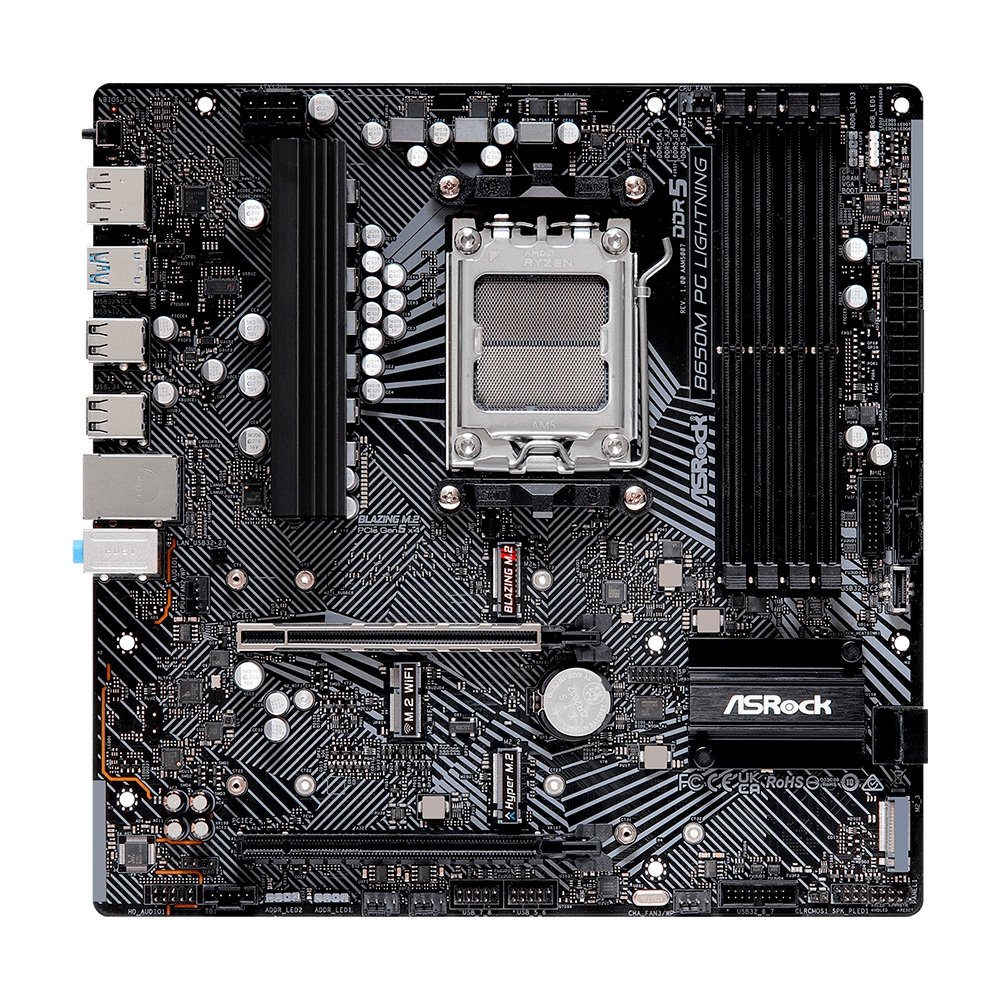 Placa-Mãe ASRock B650M PG Lightning, Ryzen AM5 B650, Micro ATX , DDR5 - 90-MXBMV0-A0UAYZ - view 2