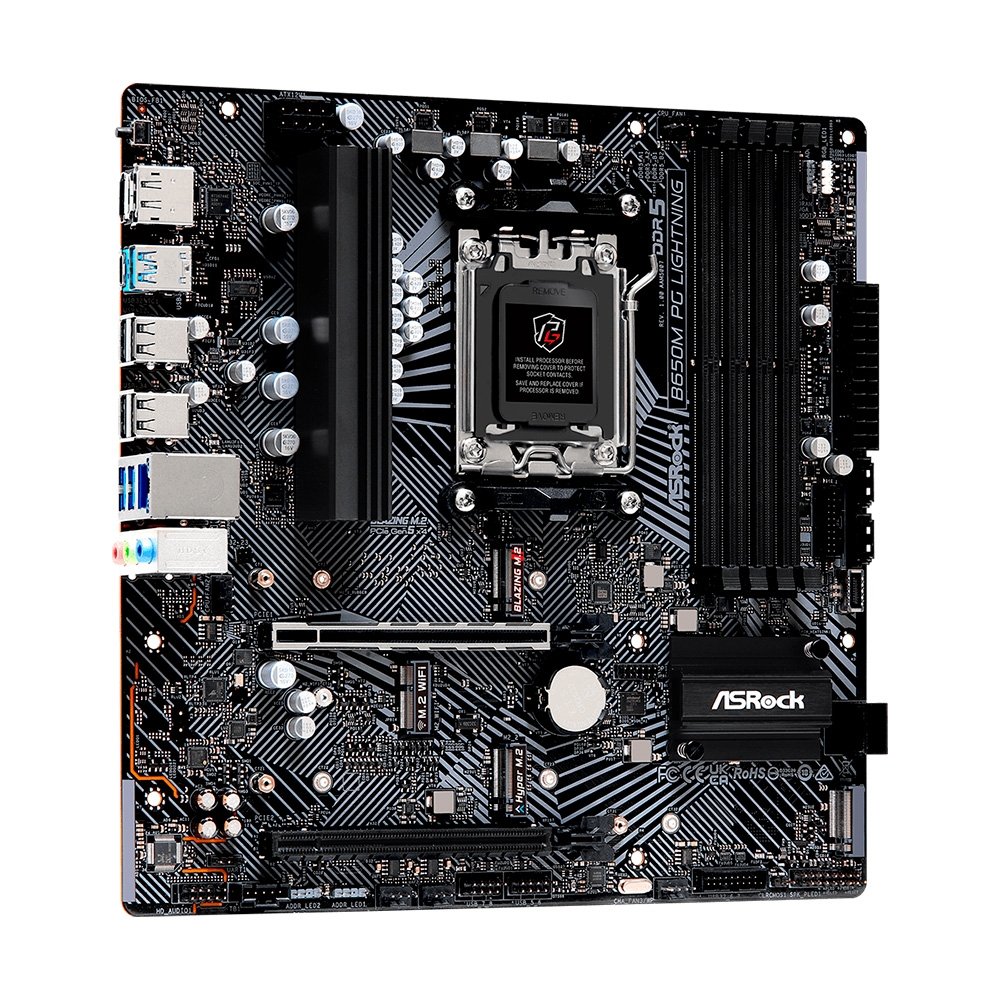 Placa-Mãe ASRock B650M PG Lightning, Ryzen AM5 B650, Micro ATX , DDR5 - 90-MXBMV0-A0UAYZ - view 3