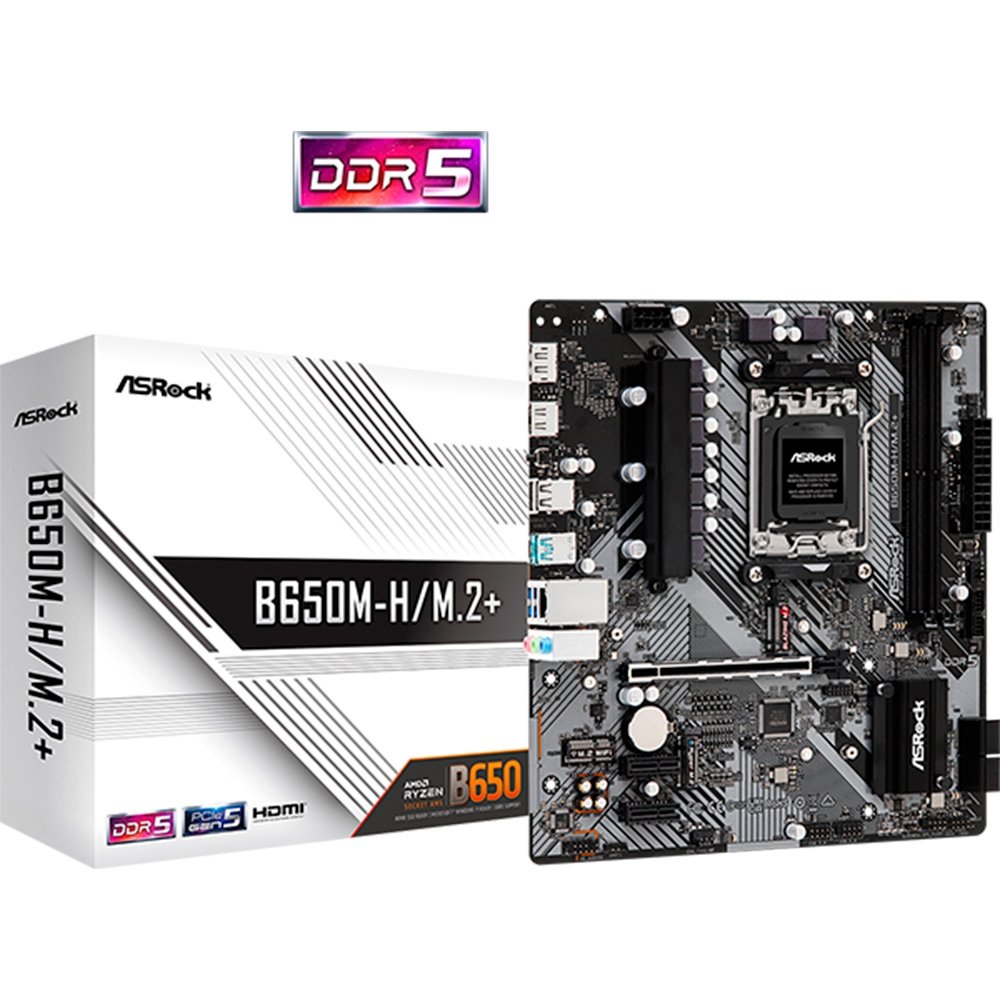 Placa-Mãe ASRock B650M-H/M.2+ DDR5 AM5 | KaBuM!