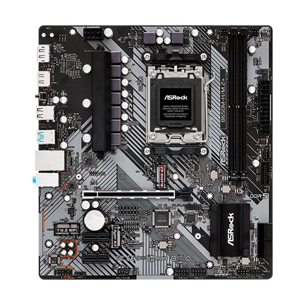 Placa-Mãe ASRock B650M-H/M.2+, Ryzen AM5 B650, Micro ATX, DDR5 - 90-MXBMS0-A0UAYZ