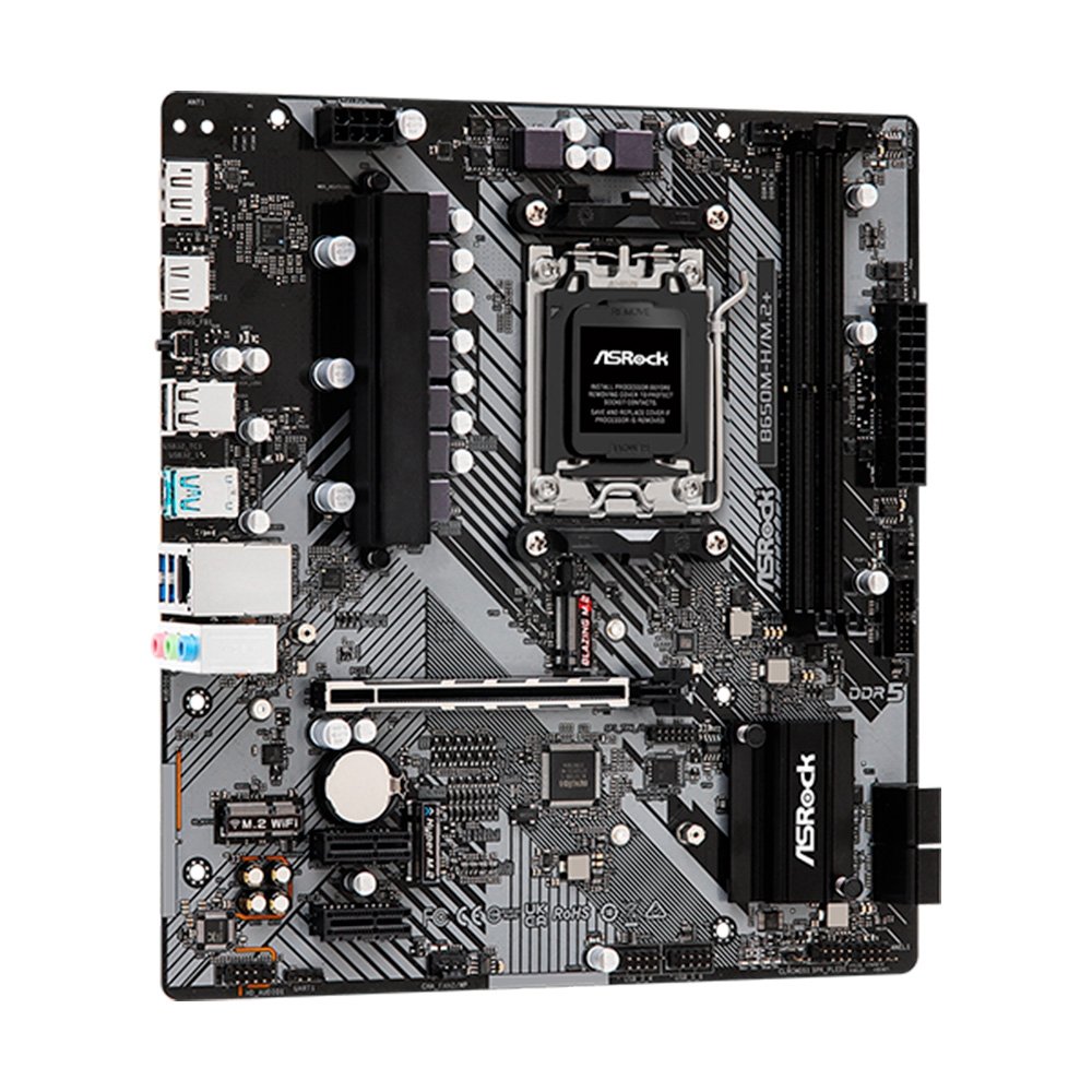 MozZ ASRock B650M-H/M.2 未開封品 Placa-Mãe ASRock B650M-H/M.2+ DDR5 AM5 | KaBuM!