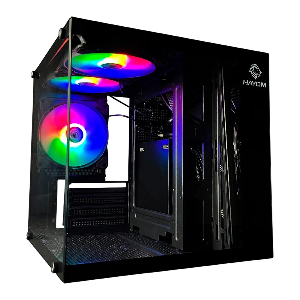 Gabinete Gamer Hayom GB1787, Mid Tower, Lateral em Vidro, 3x Fans, Preto - GB.17.10.87