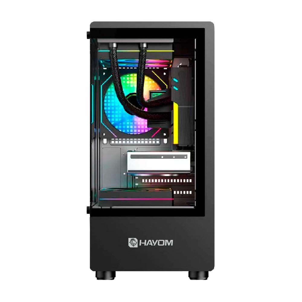 Imagem 3 de 5 do produto Gabinete Gamer HAYOM GB1789, Mid Tower, Lateral em Vidro, com 3 Fans, Preto - GB.17.10.89