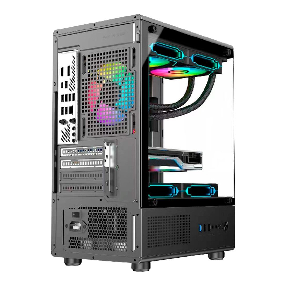 Imagem 4 de 5 do produto Gabinete Gamer HAYOM GB1789, Mid Tower, Lateral em Vidro, com 3 Fans, Preto - GB.17.10.89