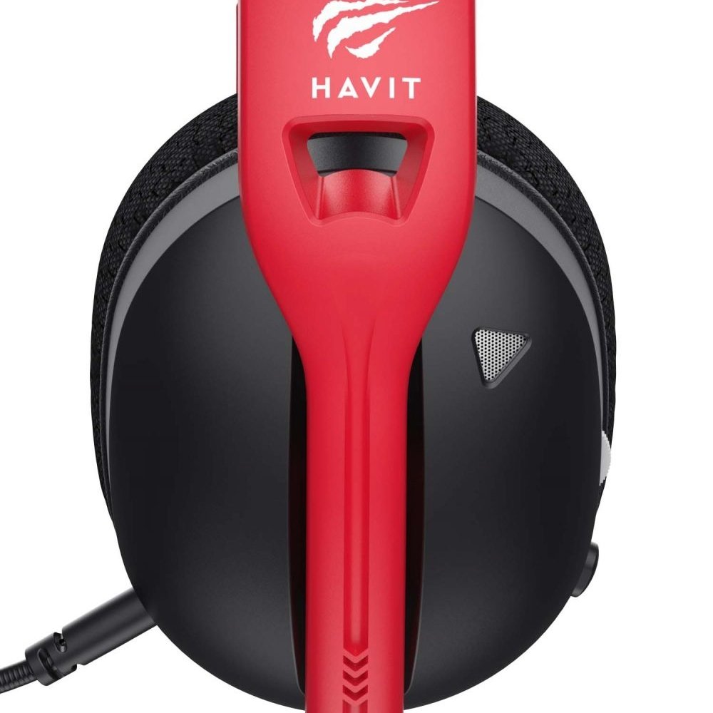 Imagem 4 de 7 do produto Headset Gamer Havit Fuxi H5D RGB, Drivers 50mm, Conexão P3, Multiplataforma, Preto e Vermelho - Fuxi-H5D Black/Red