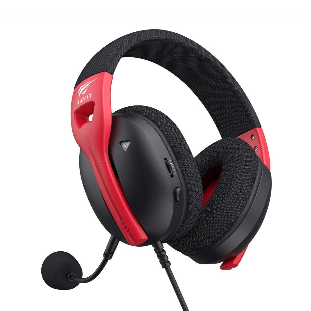 Imagem 6 de 7 do produto Headset Gamer Havit Fuxi H5D RGB, Drivers 50mm, Conexão P3, Multiplataforma, Preto e Vermelho - Fuxi-H5D Black/Red