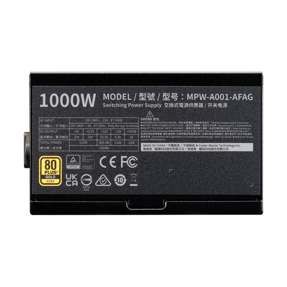 Fonte Cooler Master Elite Gold 1000W | KaBuM!