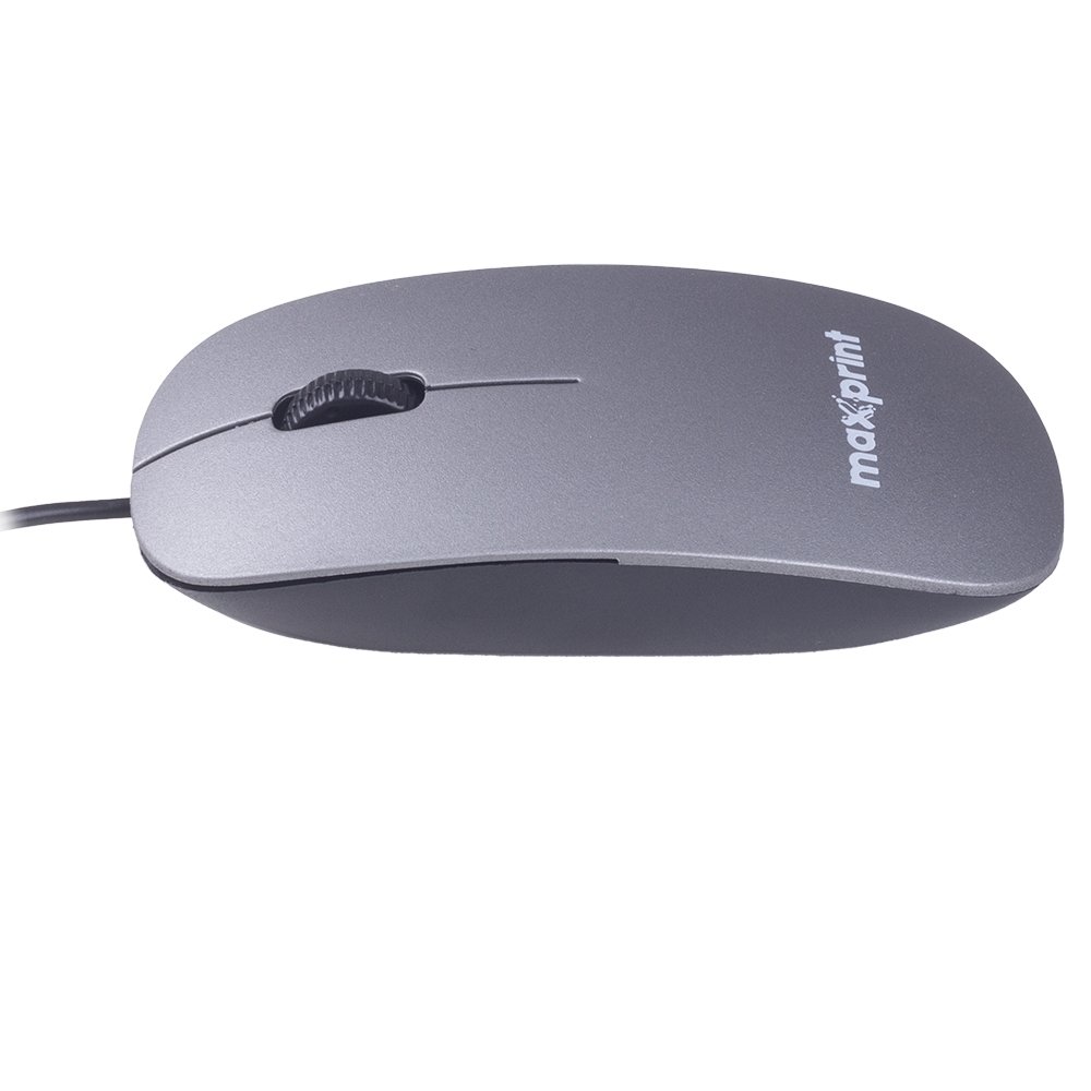 Mouse Maxprint Surface, USB, 1200 DPI, Design Slim, Cinza - 60000160 Mouse Maxprint Surface, USB, 1200 DPI, Design Slim, Cinza - 60000160