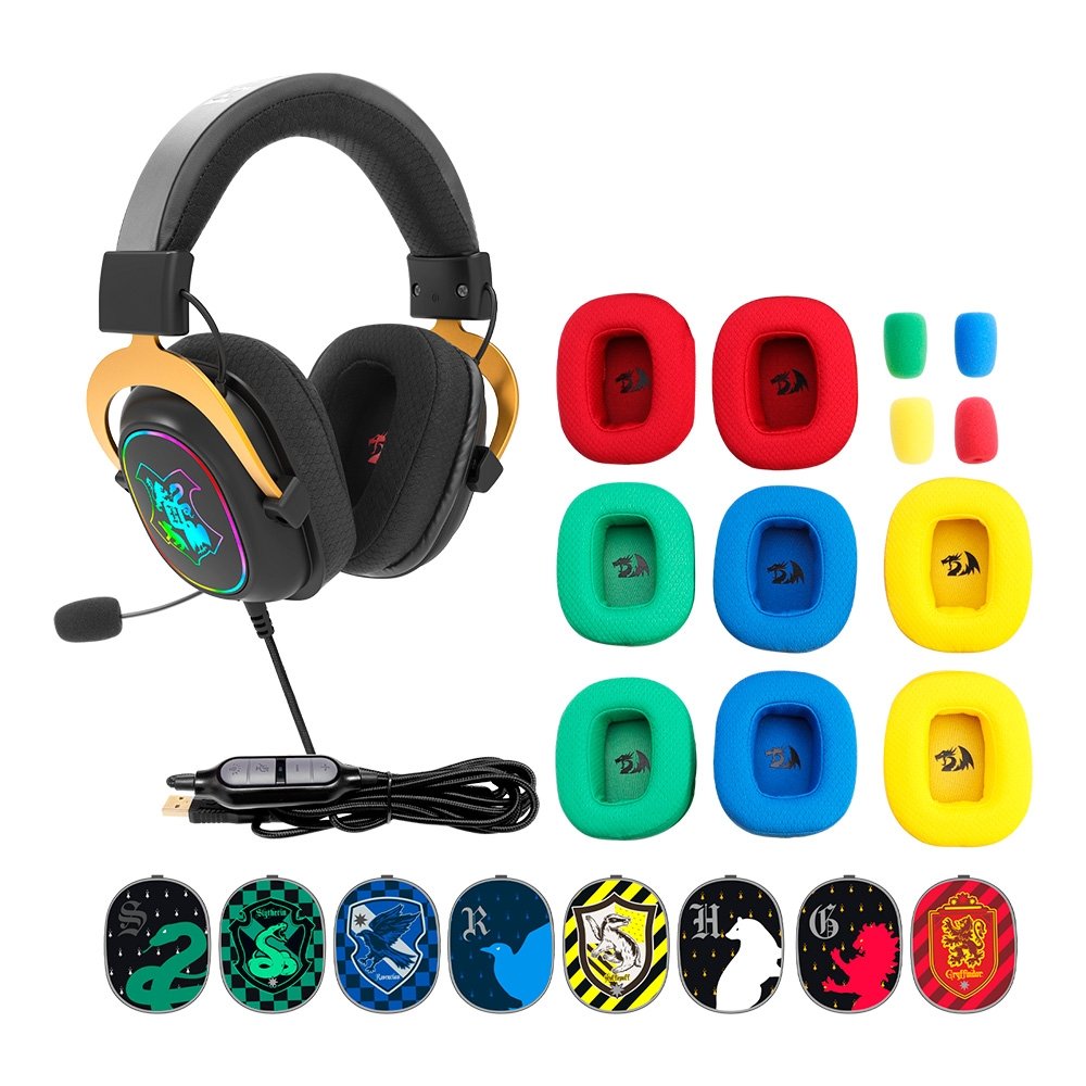 Headset Gamer ( Balão.info) Harry Potter Zeus 7.1, Edição Especial, Preto e Dourado - ( Balão.info)-510 RGB - foto 7
