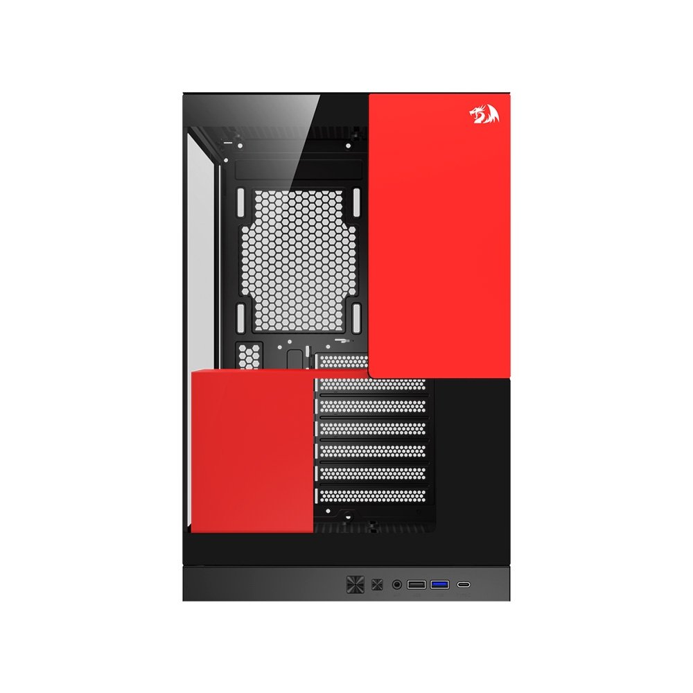 Imagem 8 de 9 do produto Gabinete Gamer Redragon Eternal P&amp;V, Mid Tower, ARGB, ATX, Lateral em Vidro, Sem Fans, Preto e Vermelho - CA-612BR