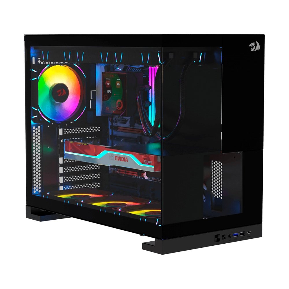 Imagem 6 de 8 do produto Gabinete Gamer Redragon Eternal, Mid Tower, ARGB, ATX, Lateral em Vidro, Preto - CA-612B