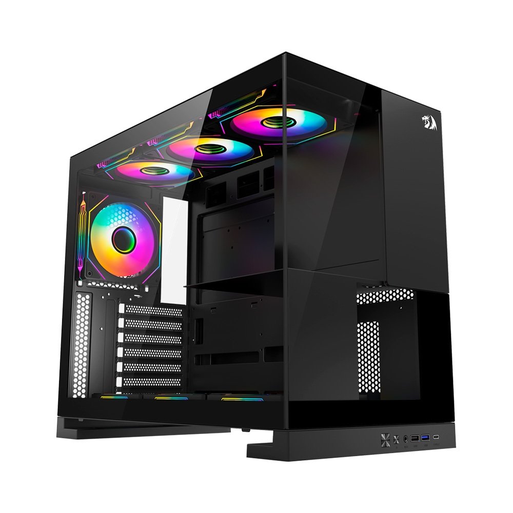 Imagem 4 de 8 do produto Gabinete Gamer Redragon Eternal, Mid Tower, ARGB, ATX, Lateral em Vidro, Preto - CA-612B