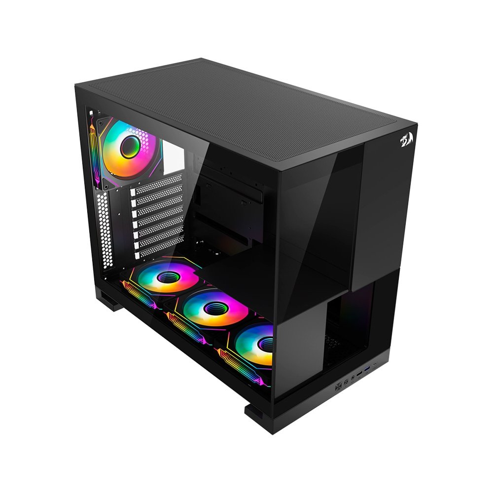 Imagem 7 de 8 do produto Gabinete Gamer Redragon Eternal, Mid Tower, ARGB, ATX, Lateral em Vidro, Preto - CA-612B