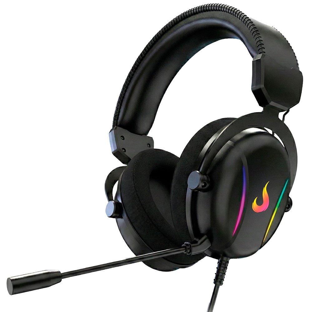Headset Gamer Rise Mode Nova 02, Surround 7.1, Drivers de 40mm, Microfone Removível, USB, RGB, Preto, RM-HS-NV-02-FB