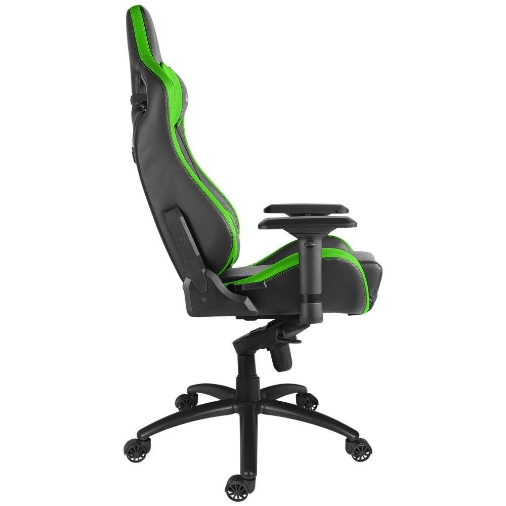 Cadeira Gamer Alpha Gamer Polaris Racing Edition, Até 150Kg, Cilindro de Gás 4, Descanso de Braço 4D, Preto e Verde - AGPOLARISRE-BK-GRN - view 3