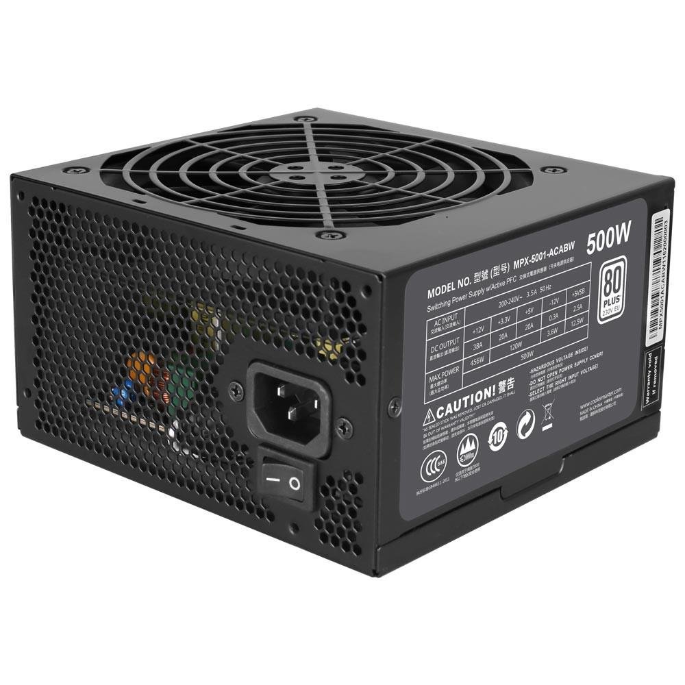 Imagem 5 de 6 do produto Fonte Cooler Master ATX 500W 80 Plus White MasterWatt Lite - MPX-5001-ACAAW-WO