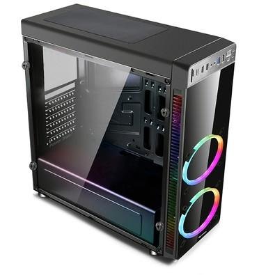 Melhore ainda mais o seu desempenho nos jogos! Com design e qualidade surpreendentes o gabinete MT-G1000 conta com baias externas e internas, lateral
