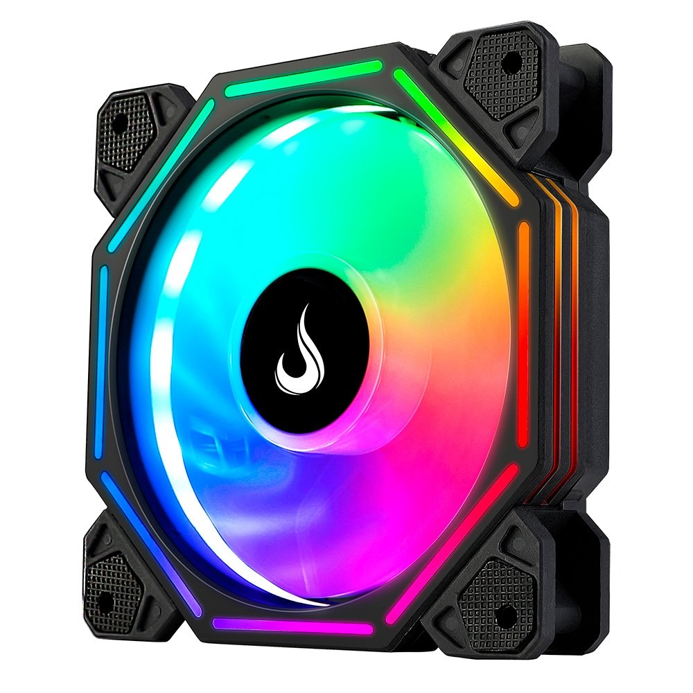 Imagem 3 de 5 do produto Ventoinha Rise Mode Hex Turbine PWM Reverse, 120mm, ARGB, Preto - RM-H-ARGB-TOR-B-RV