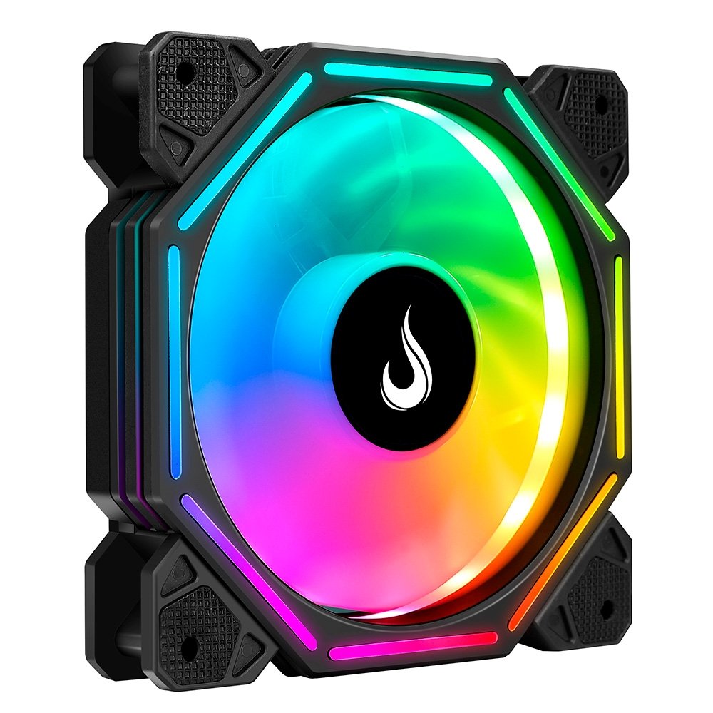 Imagem 2 de 5 do produto Ventoinha Rise Mode Hex Turbine PWM Reverse, 120mm, ARGB, Preto - RM-H-ARGB-TOR-B-RV