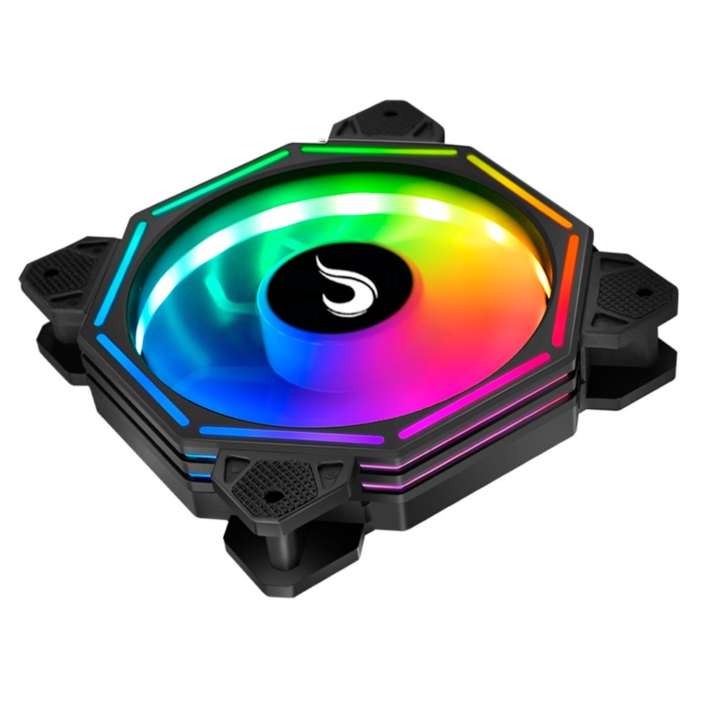 Imagem 4 de 5 do produto Ventoinha Rise Mode Hex Turbine PWM Reverse, 120mm, ARGB, Preto - RM-H-ARGB-TOR-B-RV