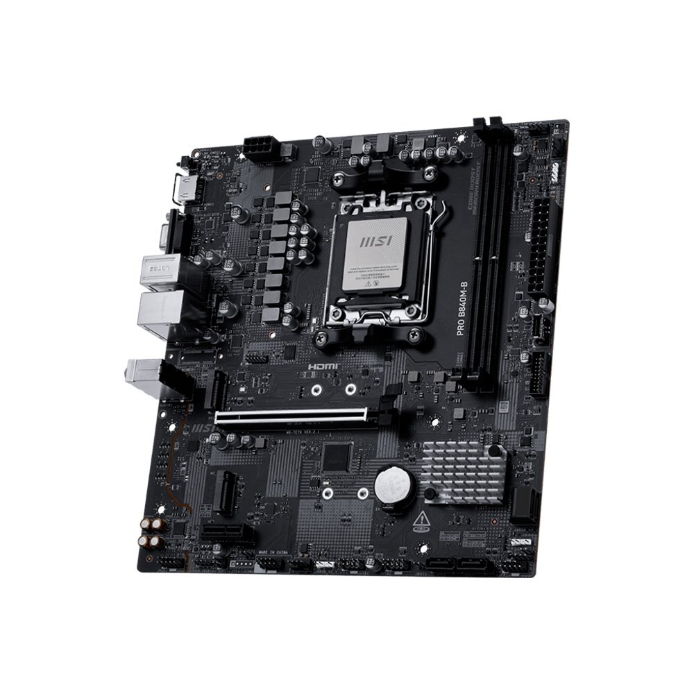 Imagem 2 de 5 do produto Placa-Mãe MSI PRO B840M-B, AMD B840, DDR5, Preto - PRO B840M-B
