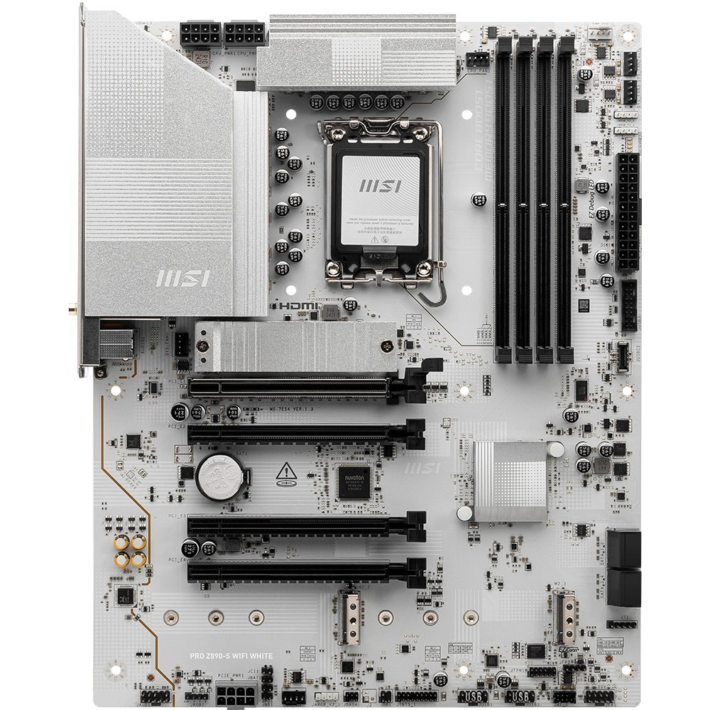 Placa-Mãe MSI PRO Z890-S WIFI, Intel, LGA 1851, ATX, DDR5, Wi-Fi, Branca - Z890SWHITEWIFI 5