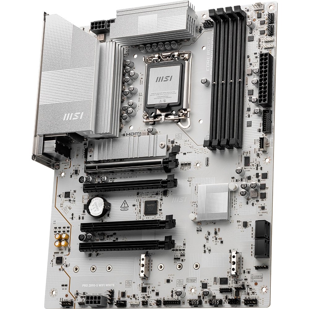 Placa-Mãe MSI PRO Z890-S WIFI, Intel, LGA 1851, ATX, DDR5, Wi-Fi, Branca - Z890SWHITEWIFI - view 2