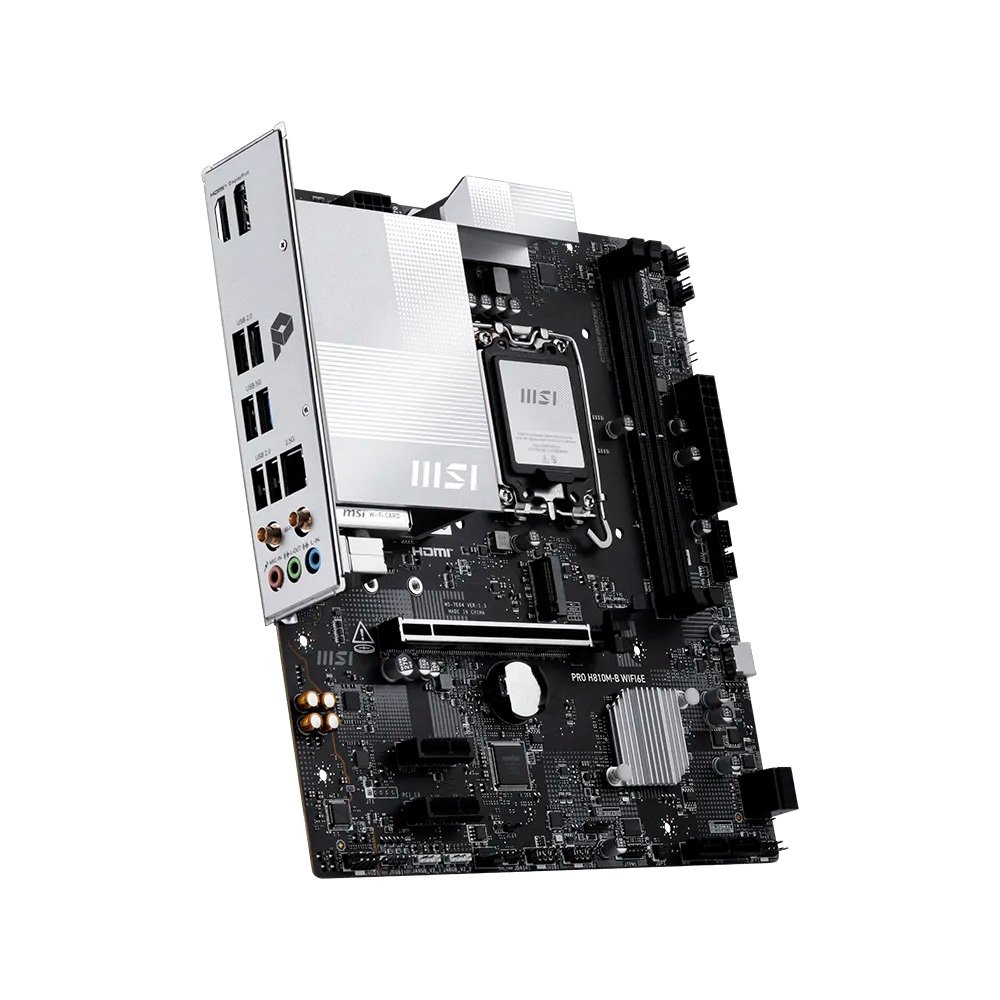 Imagem 3 de 5 do produto Placa-Mãe MSI PRO H810M-B WIFI6E, Intel, LGA 1851, Micro-ATX, DDR5, Wi-Fi - PROH810MBWIFI6E