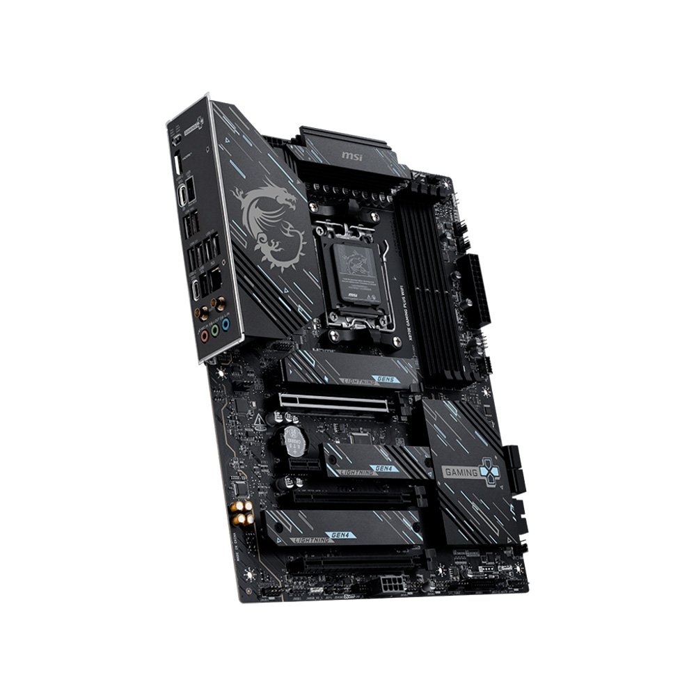 Placa-Mãe MSI X870E GAMING PLUS WIFI, AMD, AM5, ATX, DDR5, Wi-Fi - X870EGPW - view 2