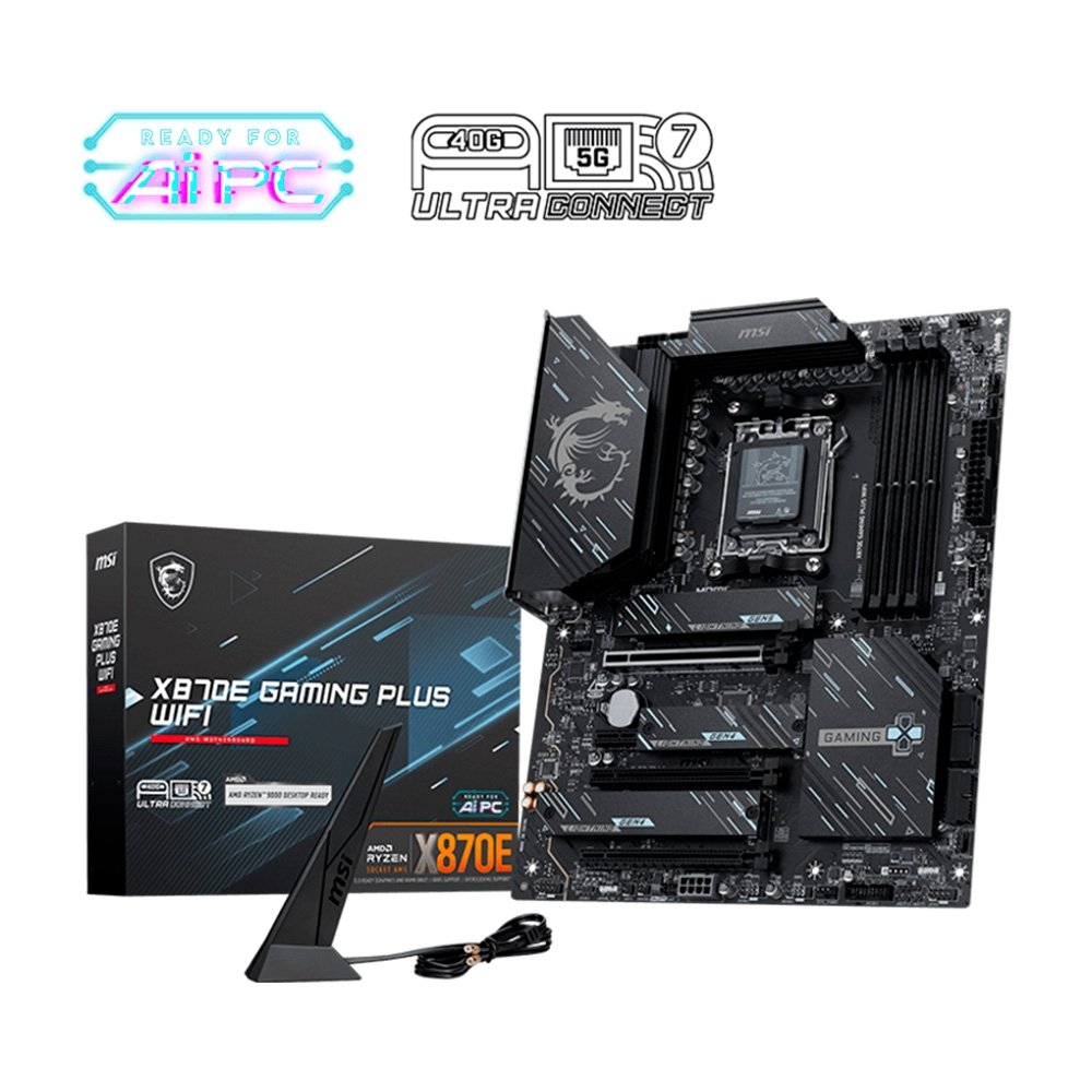 Placa-Mãe MSI X870E GAMING PLUS WIFI, AMD, AM5, ATX, DDR5, Wi-Fi - X870EGPW - view 5
