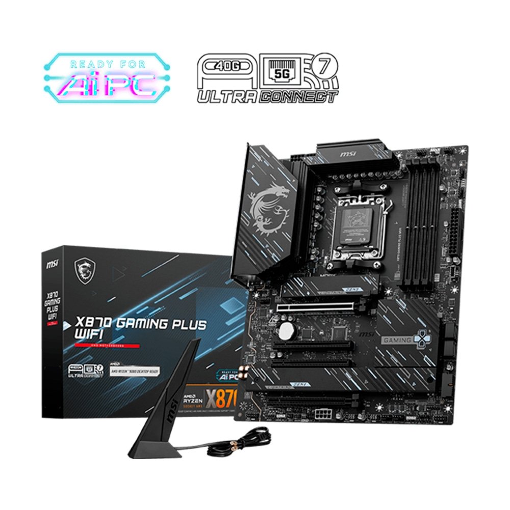 Imagem 5 de 5 do produto Placa-Mãe MSI X870 GAMING PLUS WIFI, AMD, AM5, ATX, DDR5, Wi-Fi - X870GAMINGPLUSWIFI