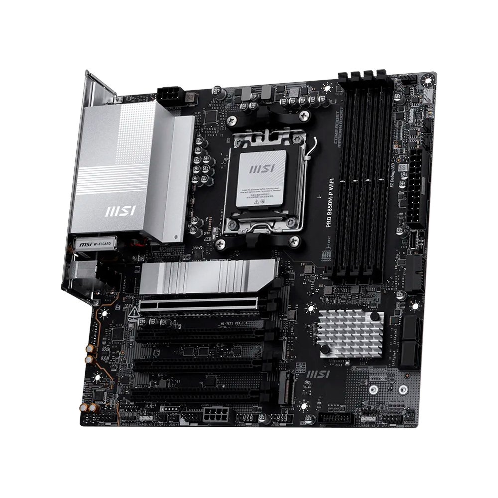 Placa-Mãe MSI PRO B850M-P WIFI, AMD, AM5, Micro-ATX, DDR5, Wi-Fi - PROB850MPWIFI - view 2