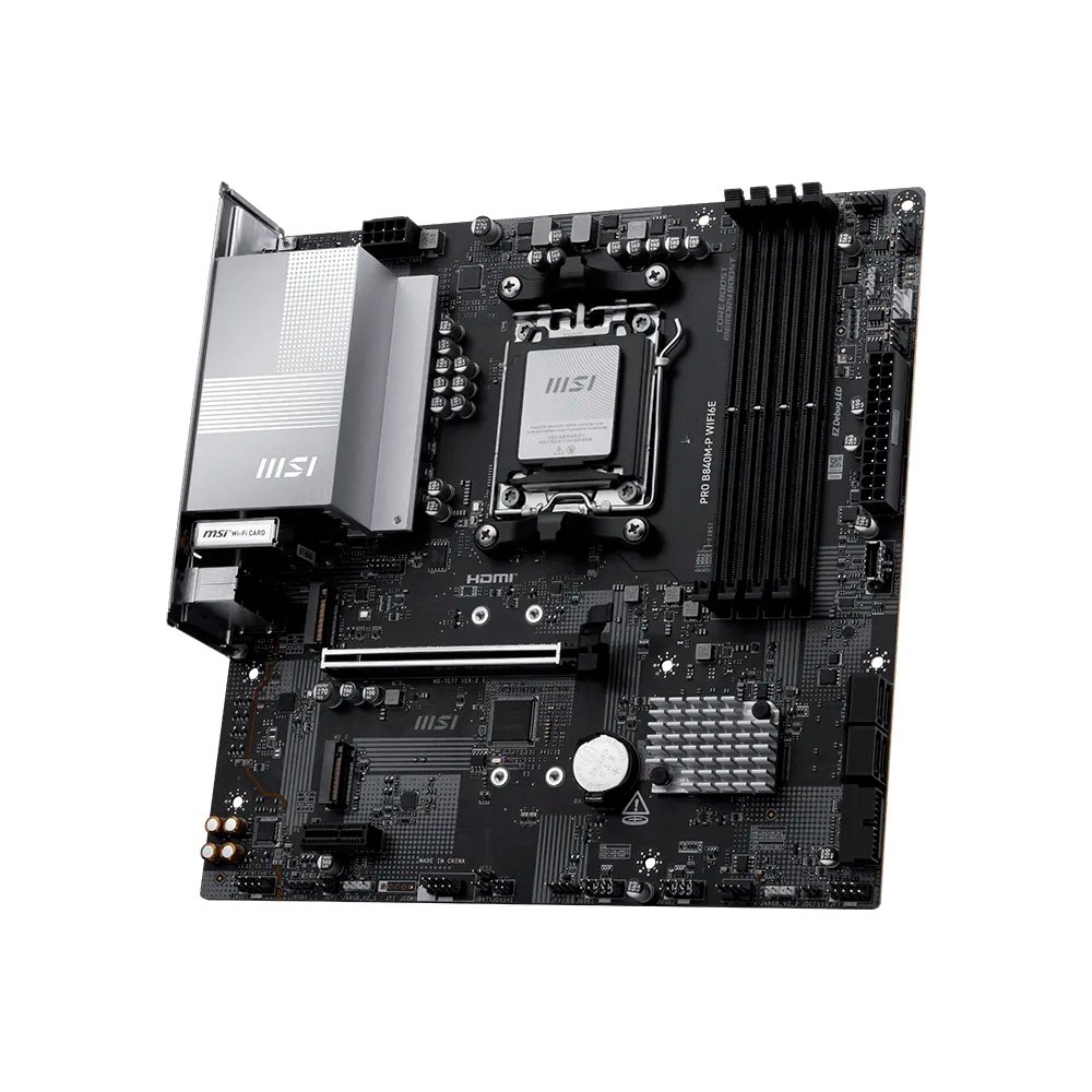 Placa-Mãe MSI PRO B840M-P WIFI6E, AMD, AM5, Micro-ATX, DDR5, Wi-Fi - PROB840M-PWIFI6E - view 2