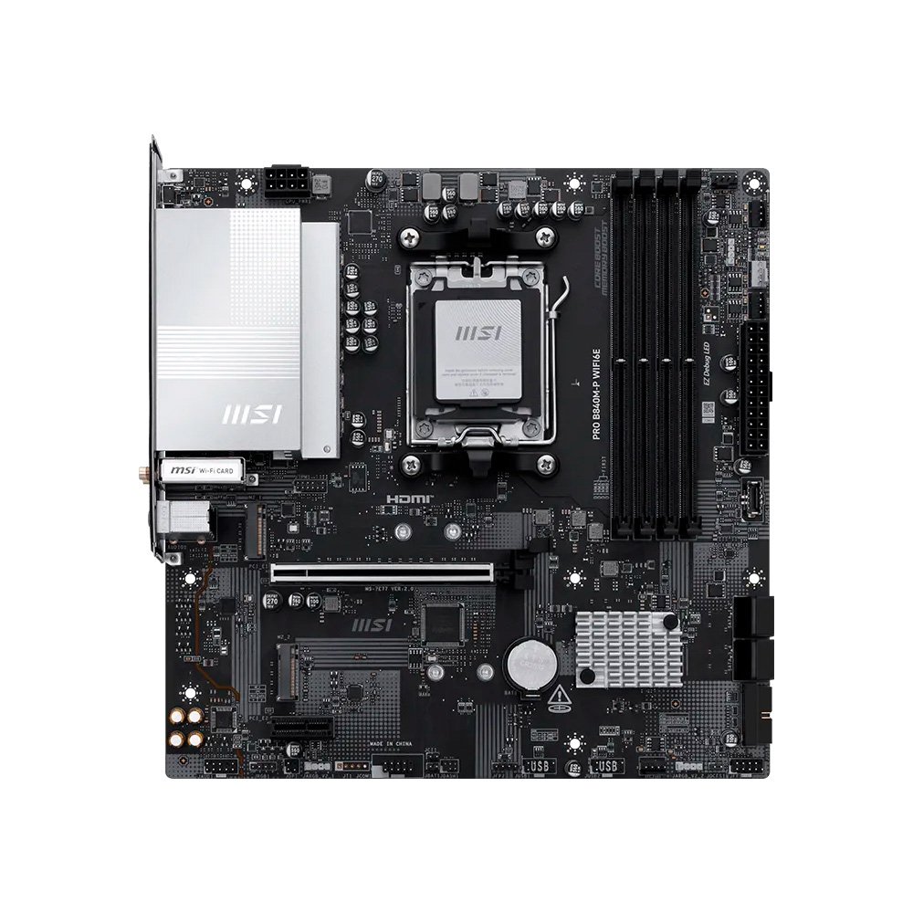 Placa-Mãe MSI PRO B840M-P WIFI6E, AMD, AM5, Micro-ATX, DDR5, Wi-Fi - PROB840M-PWIFI6E 4