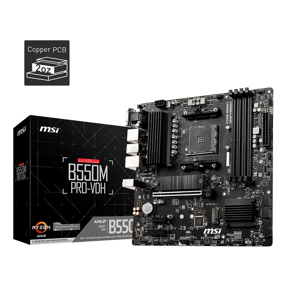 Placa-Mãe MSI B550M PRO-VDH, AMD, AM4, Micro-ATX, DDR4 - B550MPVDH - view 5