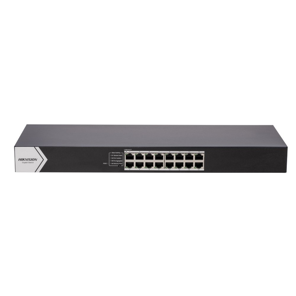 Switch Hikvision DS-3E0516-E, 10/100/1000Mbps, Gigabit Ethernet, 16 Portas - 022171-9