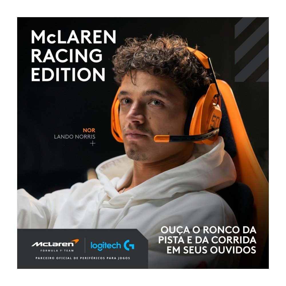 Headset Gamer Sem Fio Logitech G Astro A50 X McLaren Edition + Base Station, Bluetooth e HDMI 2.1 Passthru, para Xbox e PS - 939-002237