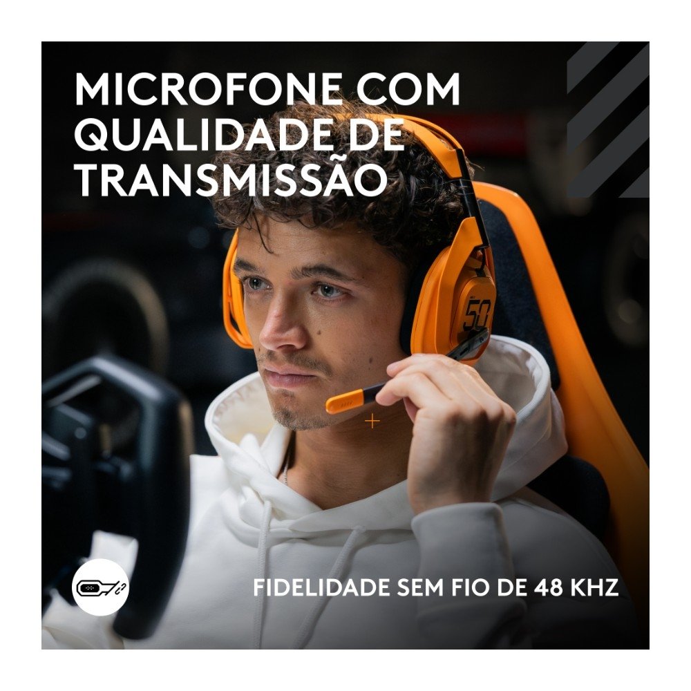Imagem 8 de 13 do produto Headset Gamer Sem Fio Logitech G Astro A50 X McLaren Edition + Base Station, Bluetooth e HDMI 2.1 Passthru, para Xbox e PS - 939-002237