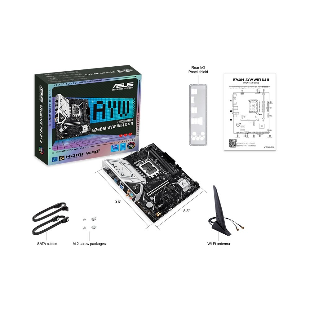 Placa-Mãe ASUS B760M-AYW WIFI D4 II, Intel LGA 1700, mATX, DDR4, Wi-Fi 6, Preto - 90MB1MG0-M0EAY0 - view 11