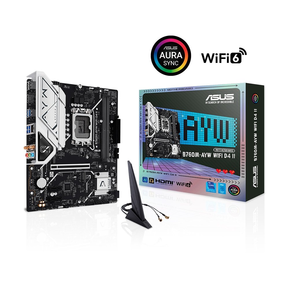 Placa-Mãe ASUS B760M-AYW WIFI D4 II, Intel LGA 1700, mATX, DDR4, Wi-Fi 6, Preto - 90MB1MG0-M0EAY0 - view 8