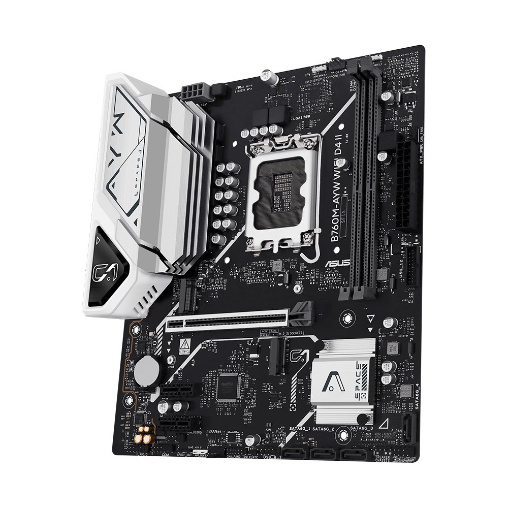 Placa-Mãe ASUS B760M-AYW WIFI D4 II, Intel LGA 1700, mATX, DDR4, Wi-Fi 6, Preto - 90MB1MG0-M0EAY0 - view 5