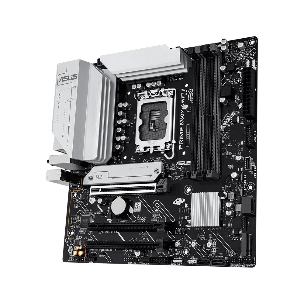 Imagem 3 de 10 do produto Placa-Mãe ASUS PRIME B760M-A II, Intel LGA 1700, mATX, DDR5, Preto - 90MB1NG0-M0EAY0