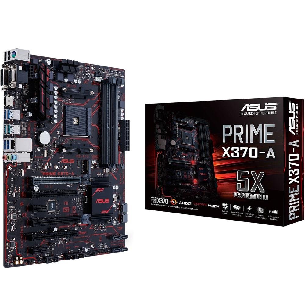 Placa-Mãe Asus Prime X370-A, AMD AM4, ATX, DDR4 Placa-Mãe Asus Prime X370-A, AMD AM4, ATX, DDR4