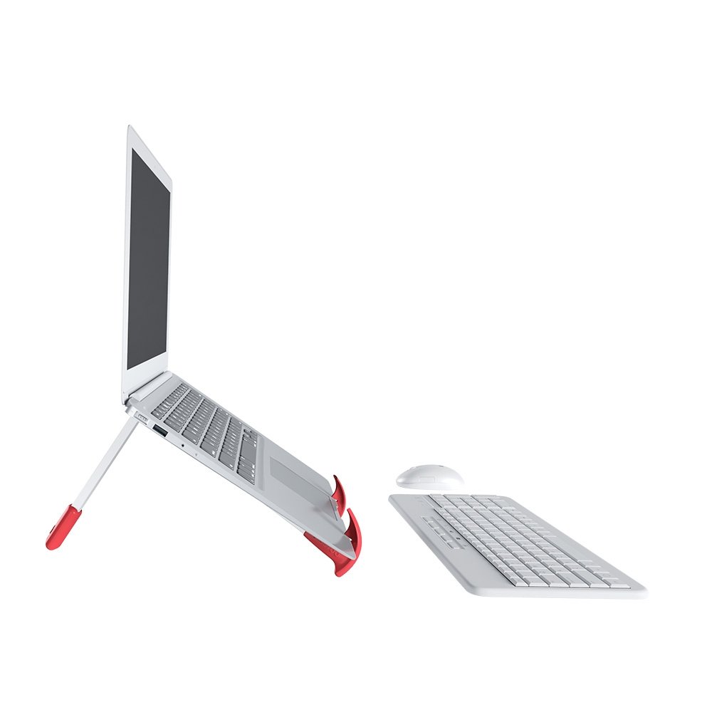 Imagem 6 de 6 do produto Suporte para Notebook e Tablet Octoo LiteStand Note, Ice Silver e Vermelho - 9567