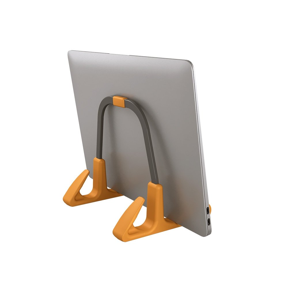 Imagem 5 de 6 do produto Suporte vertical para Notebook e Tablet Octoo LiteStand Vertical, Titanium e Caramelo - 9574